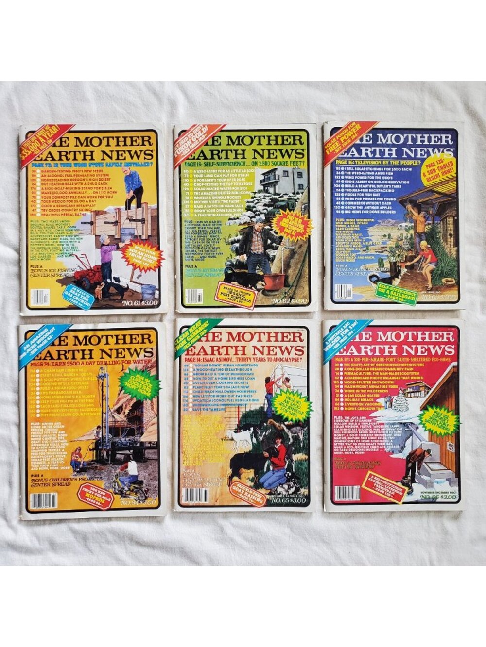 1980 Mother Earth News Magazine Lot Vintage Issues Self Sufficiency Homesteading